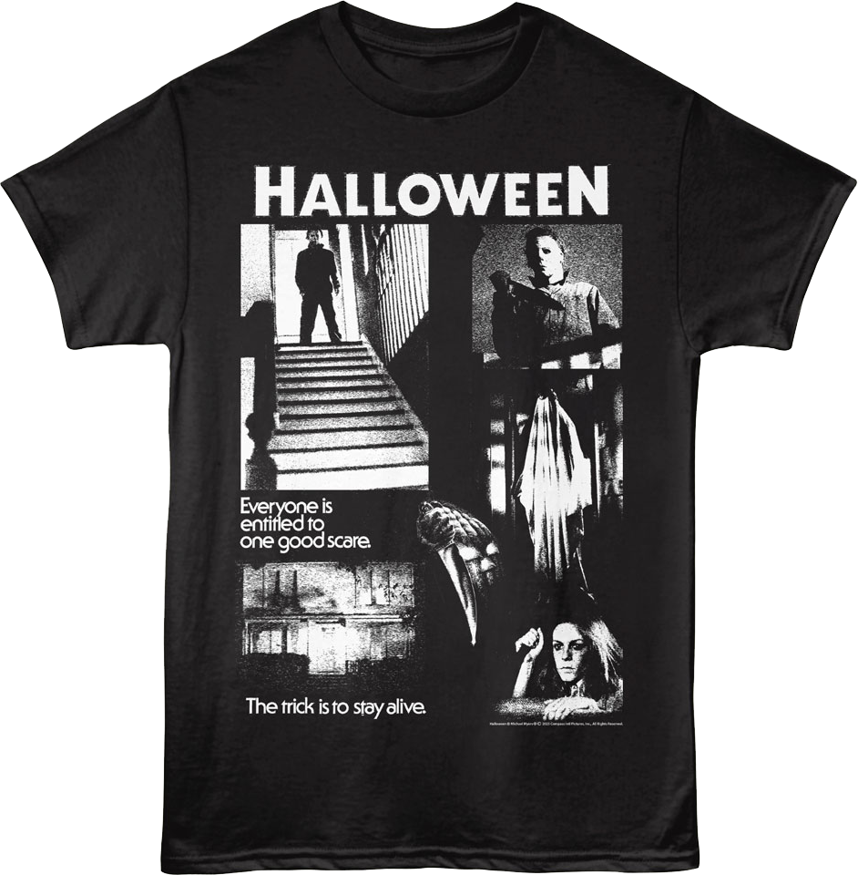 Black & White One Good Scare Collage Halloween T-Shirt Hoodie, Sweatshirt | CiraTrend.com (Image 1)