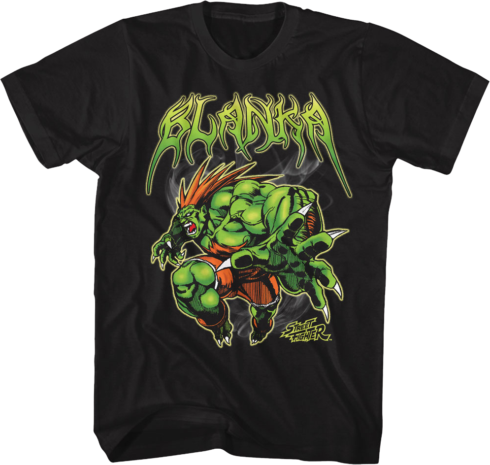 Blanka Attack Pose Street Fighter T-Shirt Hoodie, Sweatshirt | CiraTrend.com (Image 1)