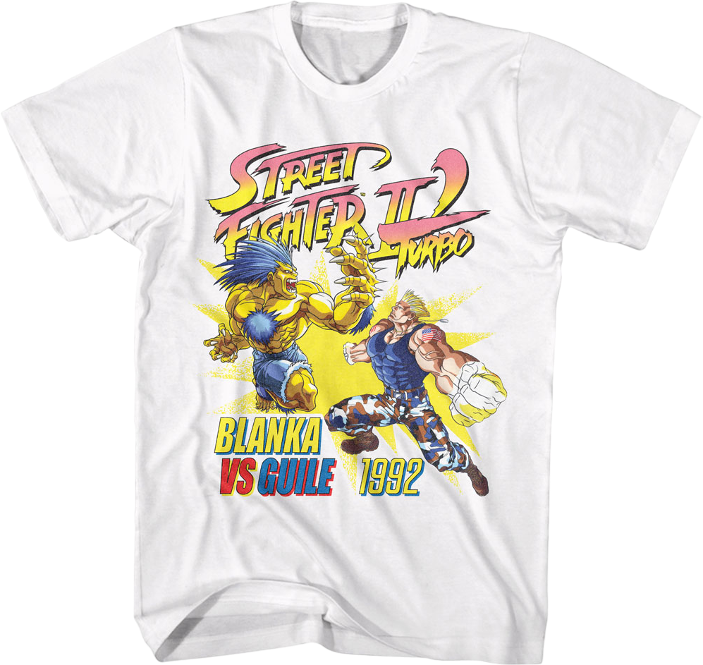 Blanka vs Guile Street Fighter II Turbo T-Shirt Hoodie, Sweatshirt | CiraTrend.com (Image 1)
