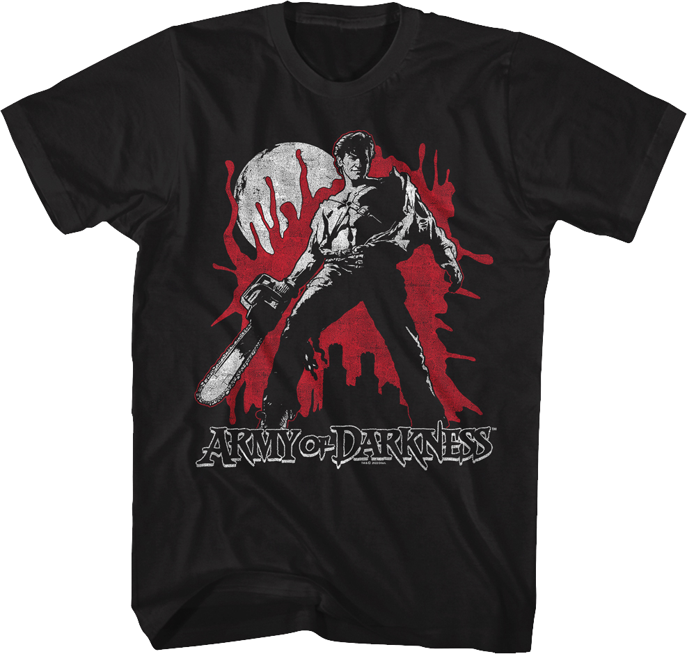 Blood-Splattered Army of Darkness T-Shirt Hoodie, Sweatshirt | CiraTrend.com (Image 1)