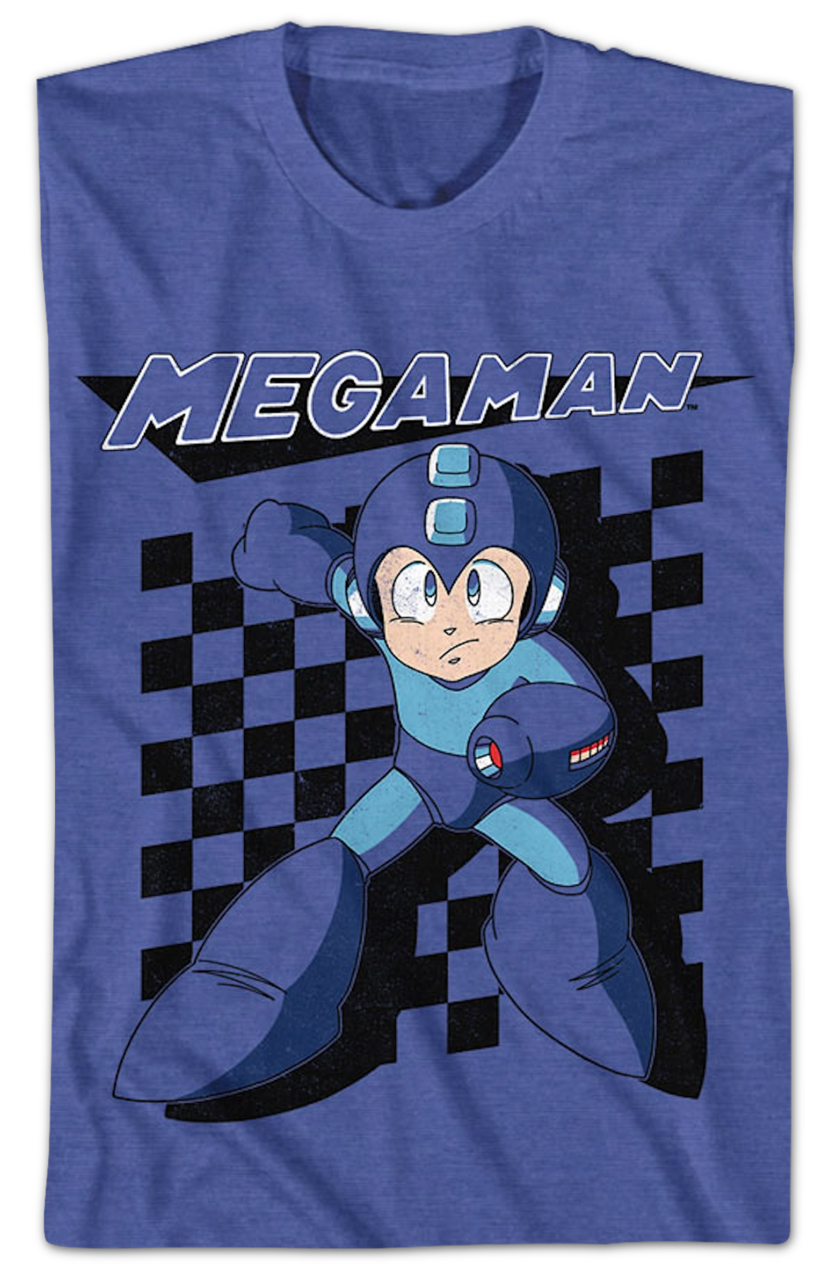 Blue Bomber Checkerboard Mega Man T-Shirt Hoodie, Sweatshirt | CiraTrend.com (Image 2)