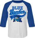 Blue Bomber Sports Logo Mega Man Raglan Baseball Shirt Hoodie, Sweatshirt | CiraTrend.com (Image 1)