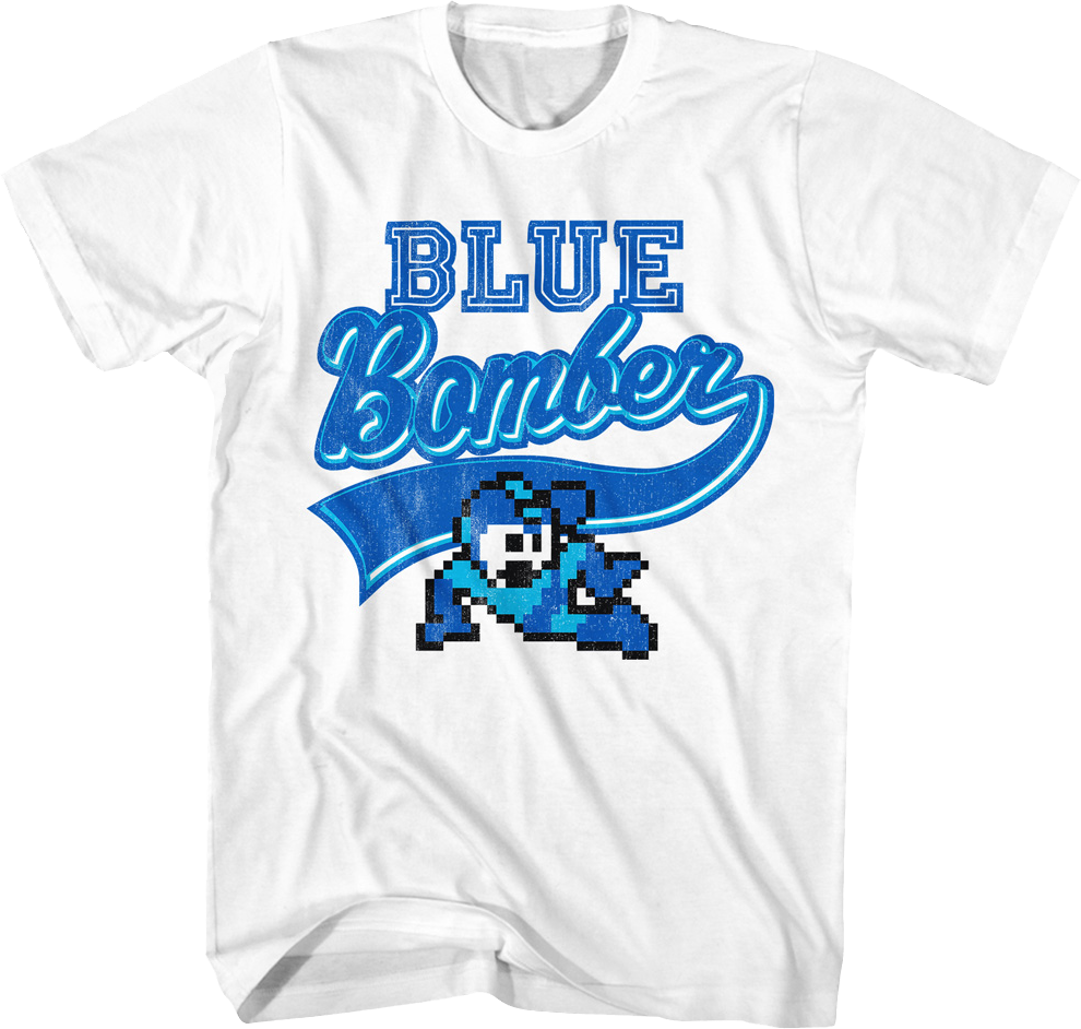 Blue Bomber Sports Logo Mega Man T-Shirt Hoodie, Sweatshirt | CiraTrend.com (Image 1)