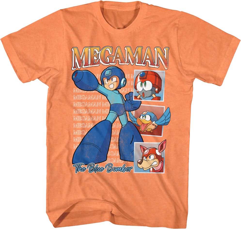 Blue Bomber Squares Mega Man T-Shirt Hoodie, Sweatshirt | CiraTrend.com (Image 1)
