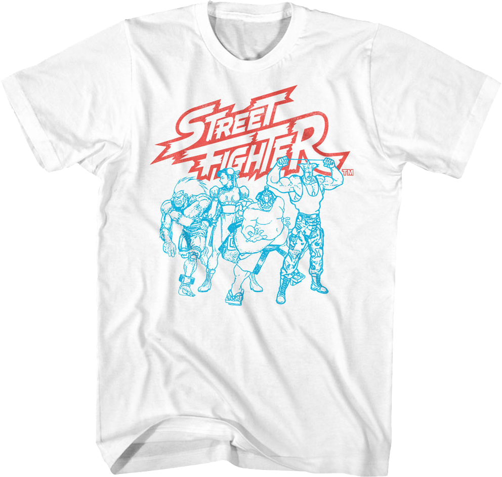 Blue Sketches Street Fighter T-Shirt Hoodie, Sweatshirt | CiraTrend.com (Image 1)