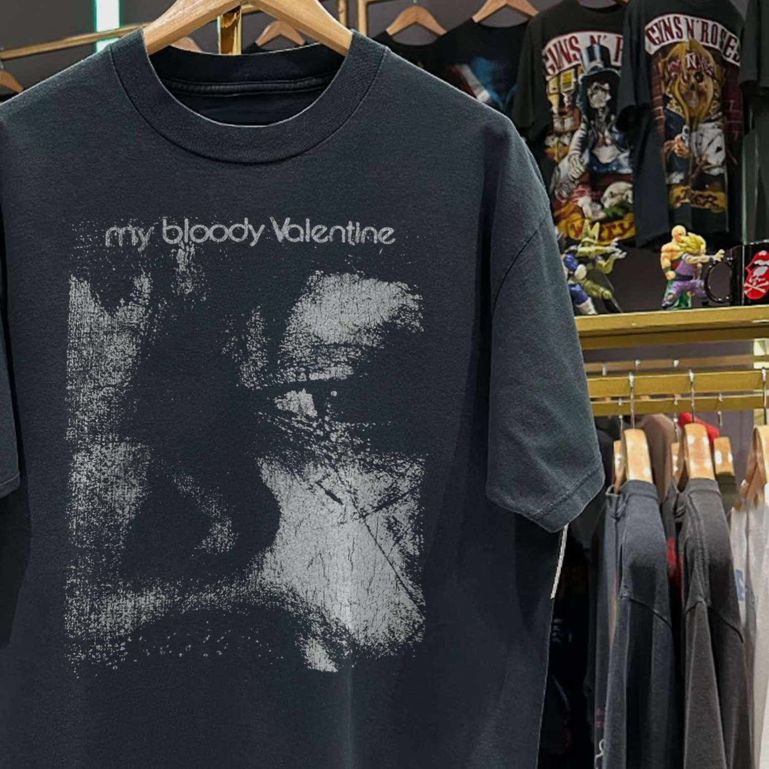 90s MY BLOODY VALENTINE ULTRA RARE WASHED BLACK T-SHIRT