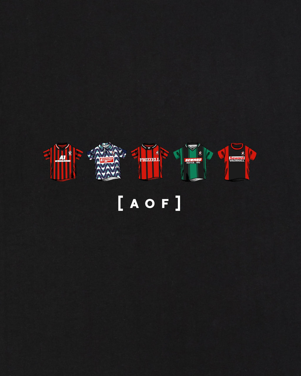 AFC Bournemouth Printed Classics Black Tee Hoodie, Sweatshirt | CiraTrend.com (Image 2)