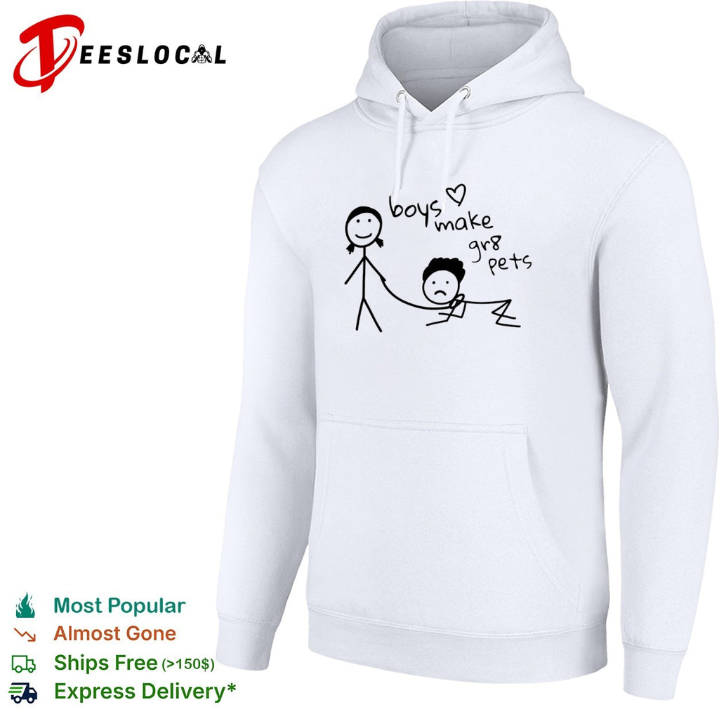 boys make gr8 pets stick figure doodle minimalist shirt
