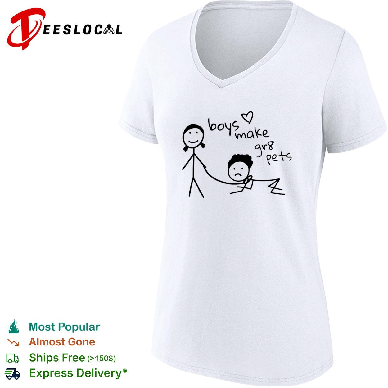 boys make gr8 pets stick figure doodle minimalist shirt