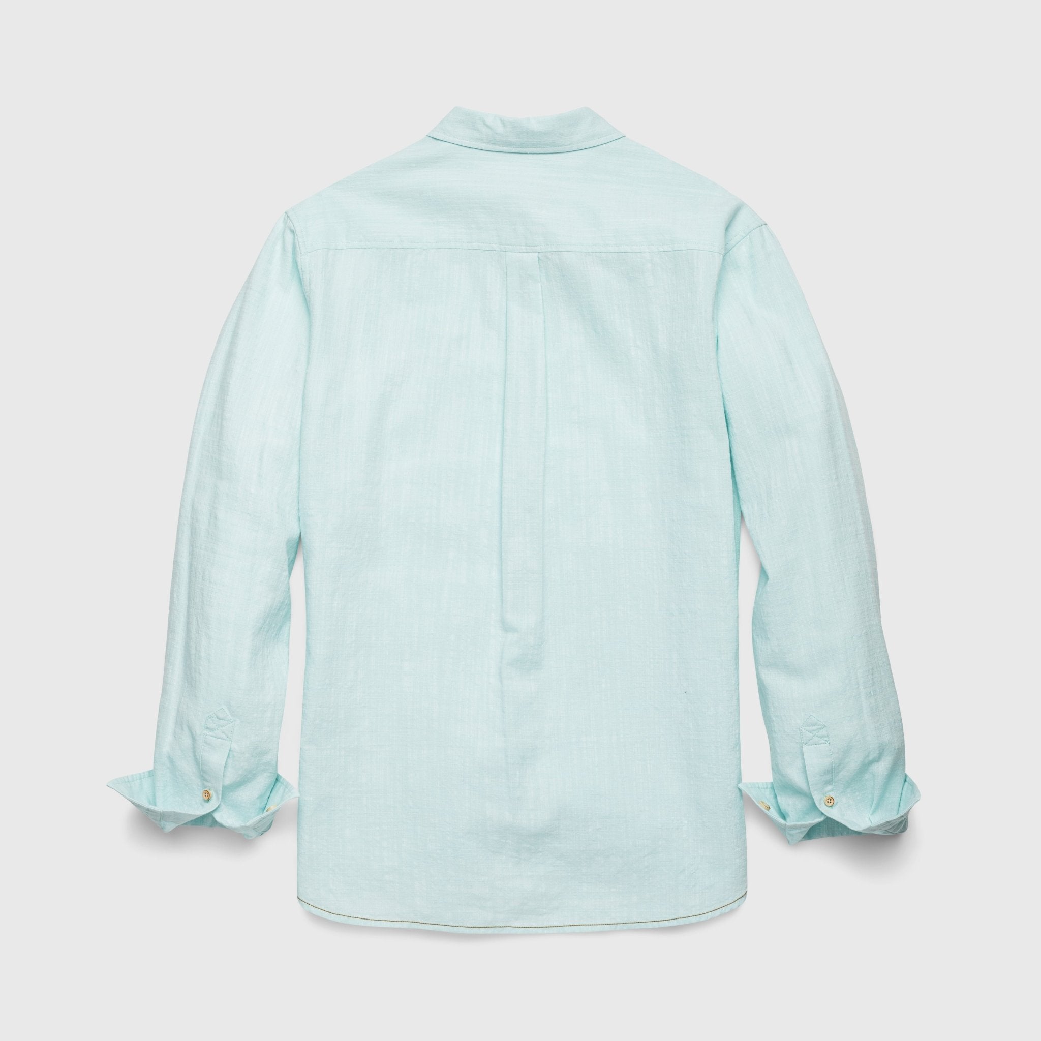 Brian Button Collar Slub Shirt - Green