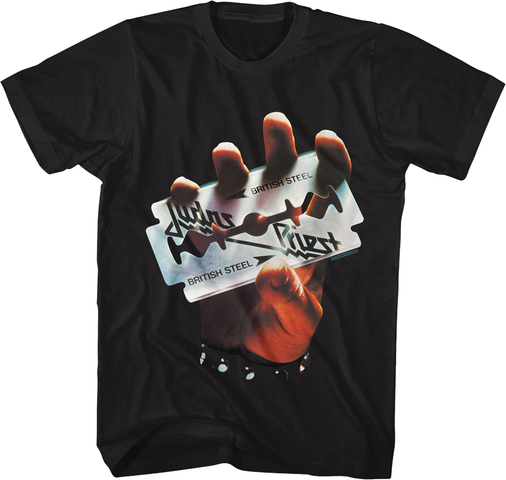 British Steel Album Cover Judas Priest T-Shirt Hoodie, Sweatshirt | CiraTrend.com (Image 1)