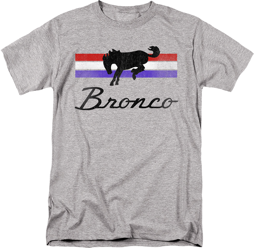 Bronco Red, White & Blue Stripes Ford T-Shirt Hoodie, Sweatshirt | CiraTrend.com (Image 1)