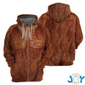 Brown Bigfoot Fur 3D hoodie