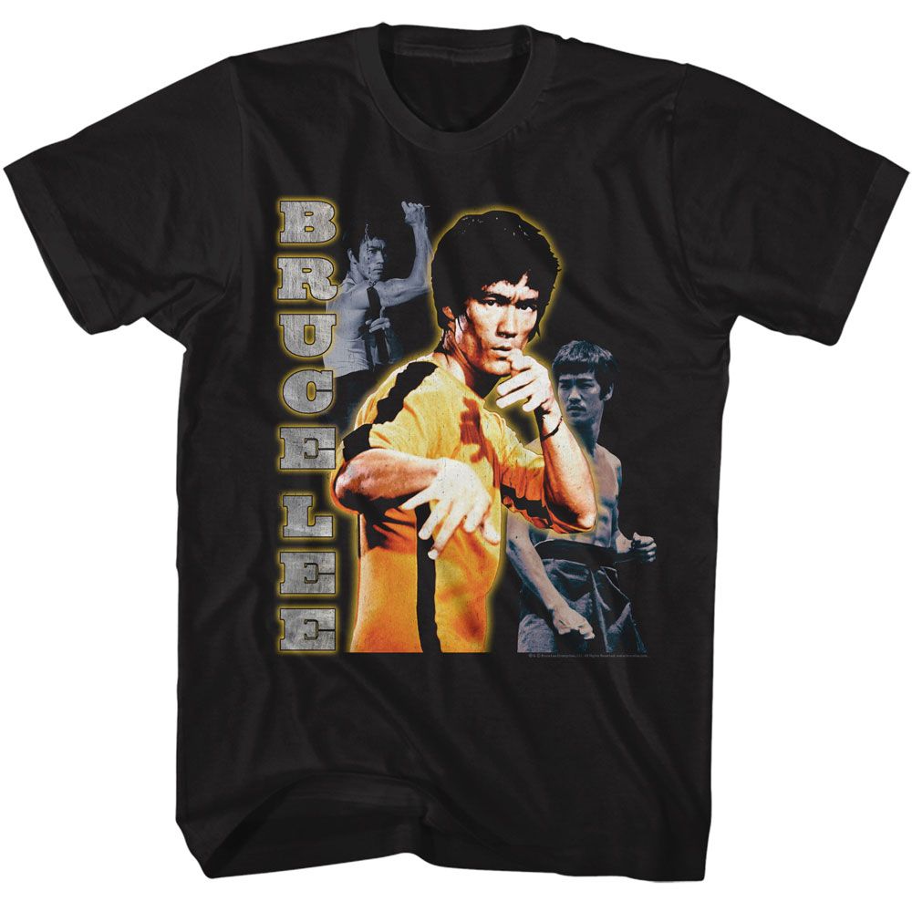 Bruce Lee - Multi Photo Vertical Text Boyfriend Tee Hoodie, Sweatshirt | CiraTrend.com