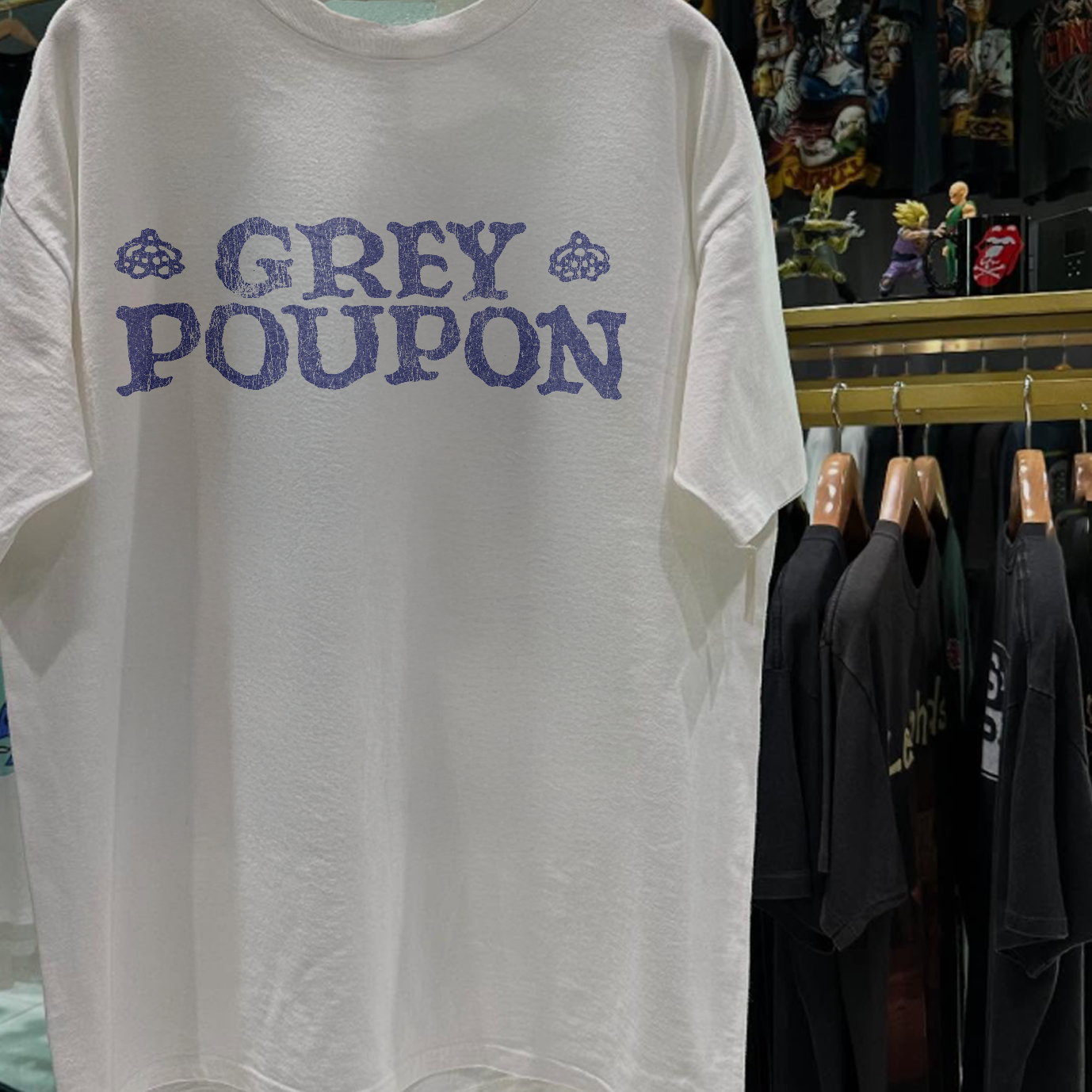 90s GREY POUPON MUSTARD PROMO RARE WASHED WHITE T-SHIRT