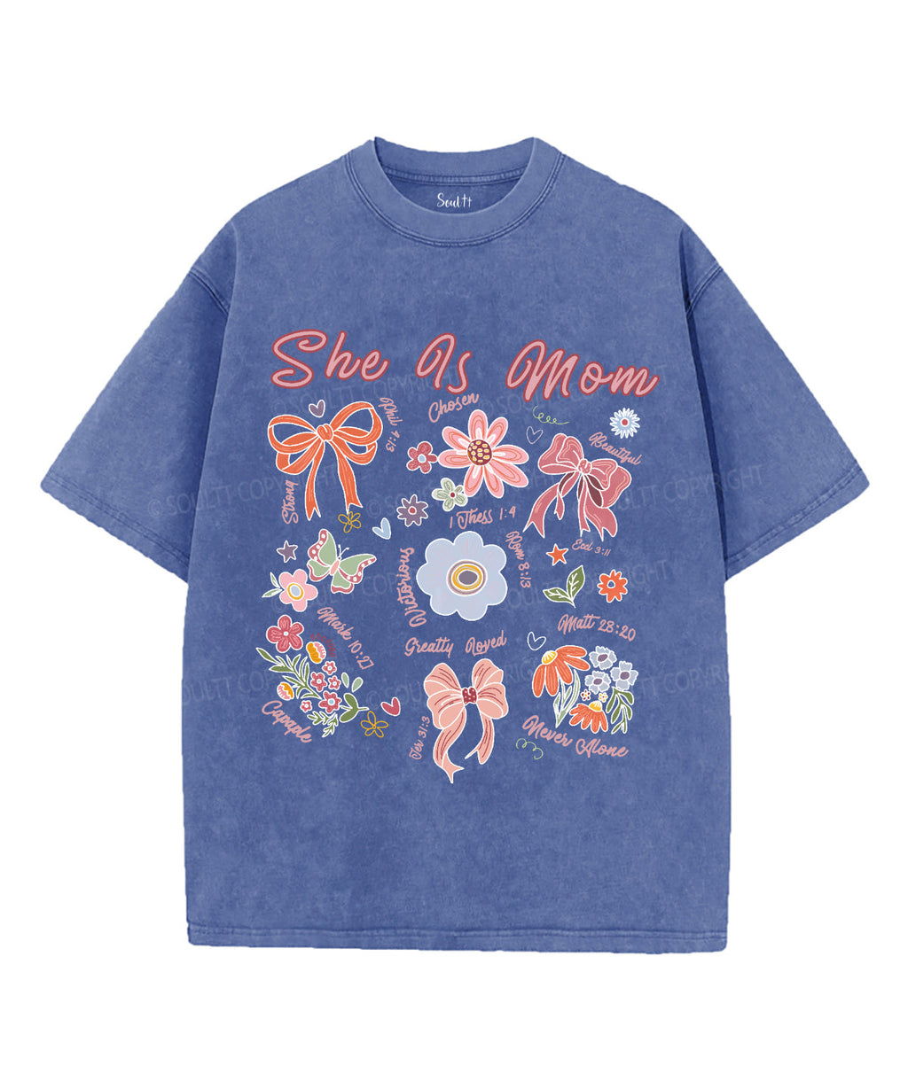 She Is Mom Unisex Washed Christian T-shirt Style001 Hoodie, Sweatshirt | CiraTrend.com (Image 4)