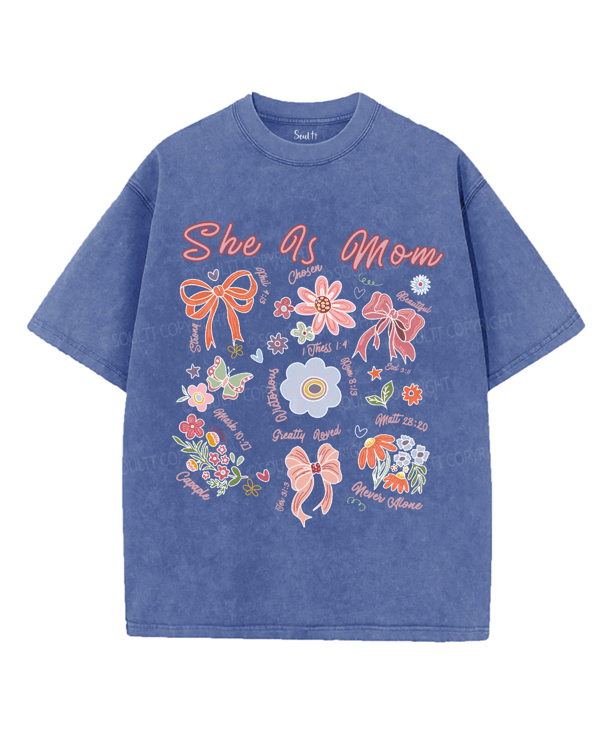 She Is Mom Unisex Washed Christian T-shirt Style001 Hoodie, Sweatshirt | CiraTrend.com (Image 4)