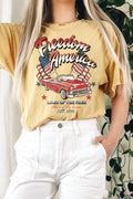 Freedom America Car Mineral Graphic Long Crop Top