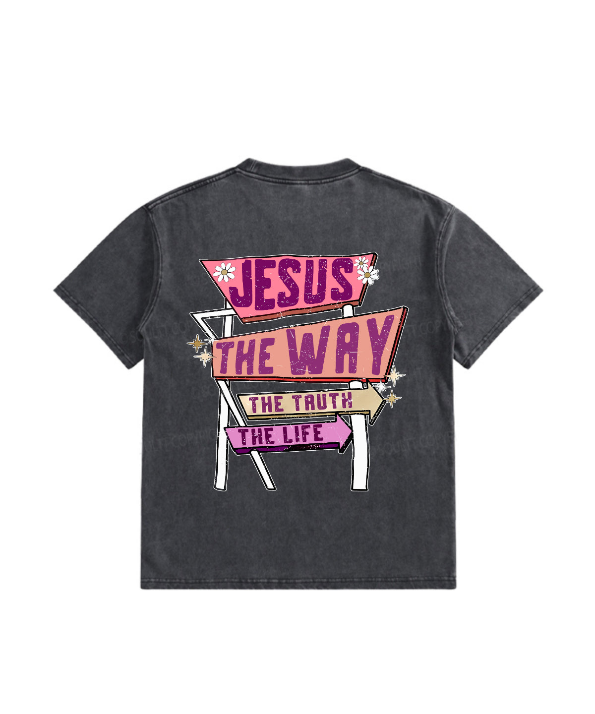 Kids Jesus Is The Way Double Sided Washed Christian T-shirt Hoodie, Sweatshirt | CiraTrend.com (Image 3)