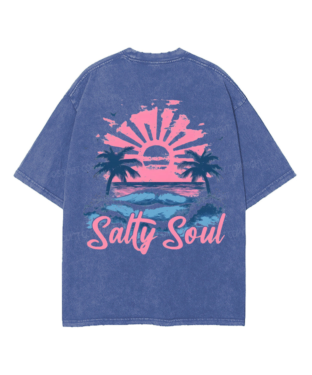 Salty Soul Double Sided Unisex Washed Christian T-shirt Hoodie, Sweatshirt | CiraTrend.com (Image 2)