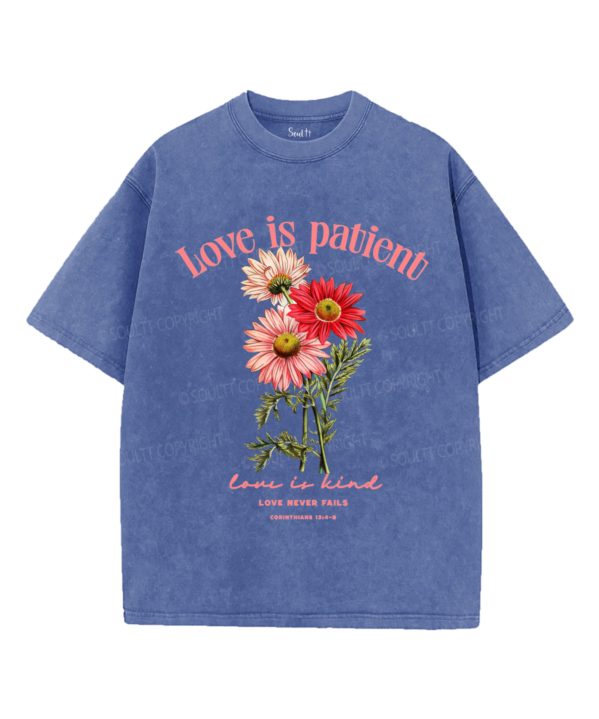 Love Is Patient Unisex Washed Christian T-shirt Hoodie, Sweatshirt | CiraTrend.com (Image 4)
