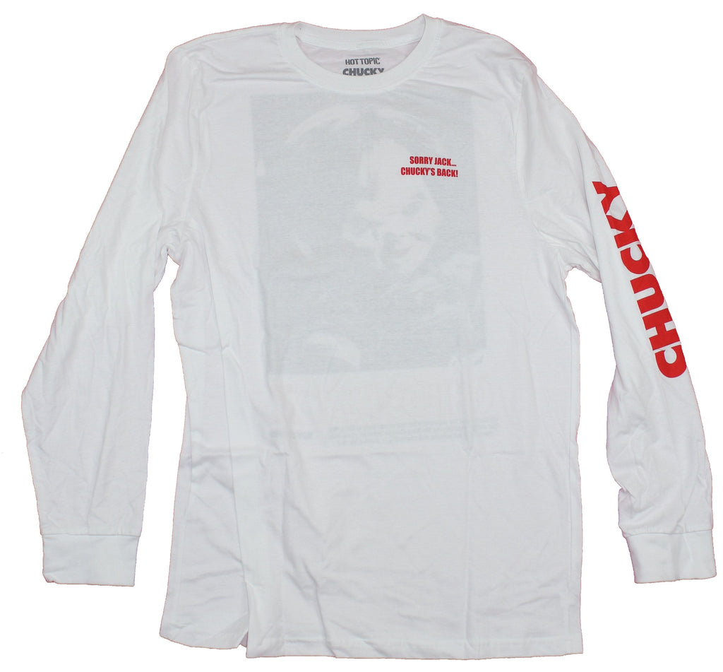 Chucky 2 Mens Long Sleeve T-shirt - Sorry Jack Chucky's Back Lapel Photo Back Hoodie, Sweatshirt | CiraTrend.com (Image 1)