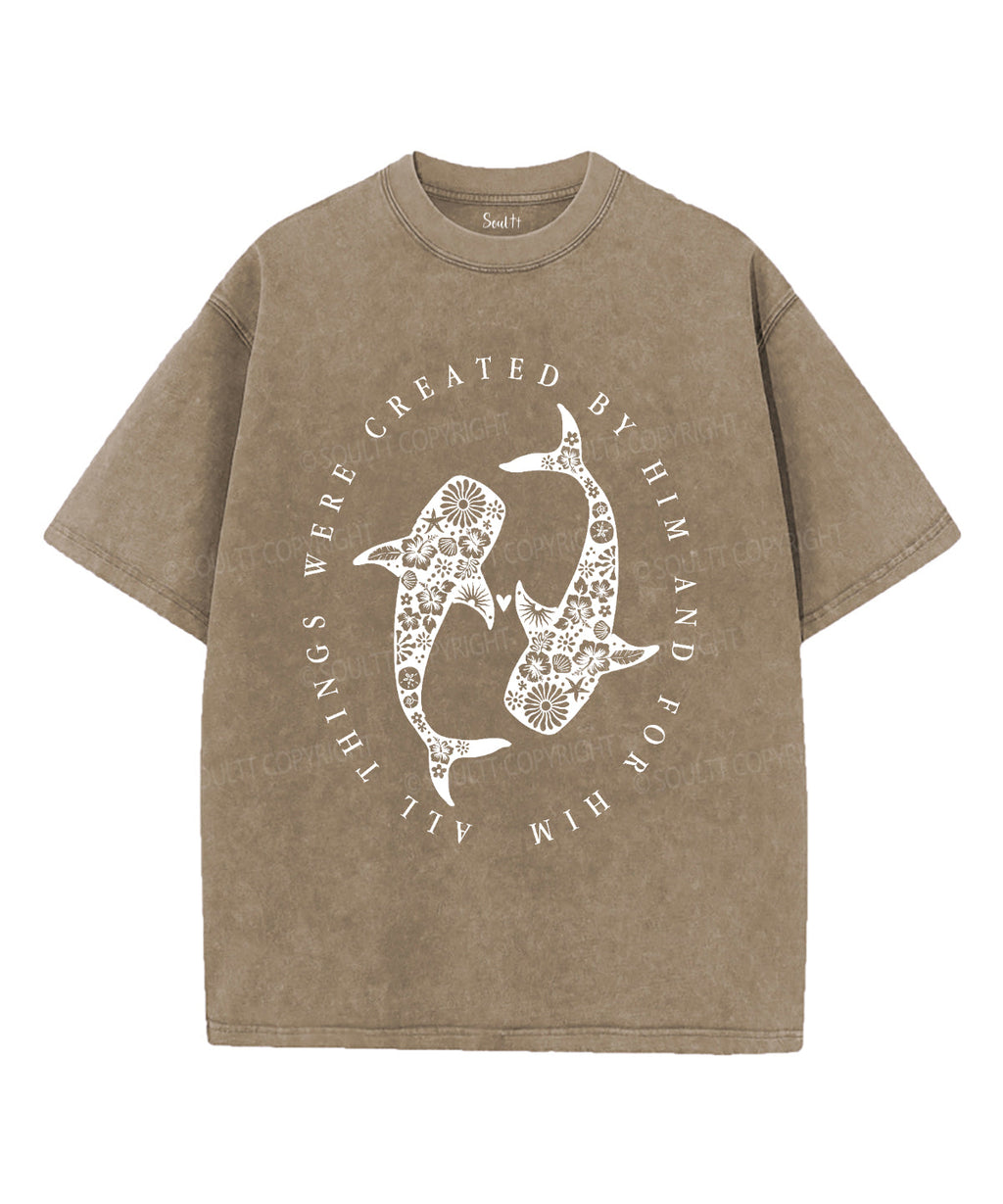All Things Were Created By Him Unisex Washed Christian T-shirt Hoodie, Sweatshirt | CiraTrend.com (Image 5)