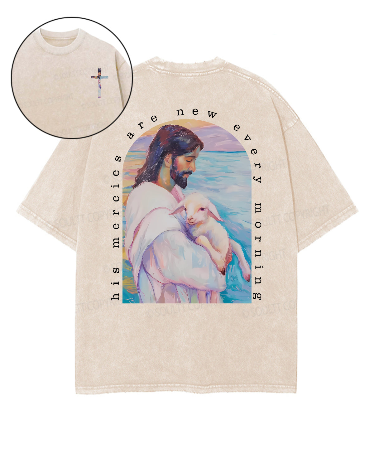 His Mercies Are New Every Morning Double Sided Unisex Washed Christian T-shirt Style002 Hoodie, Sweatshirt (Image 1)