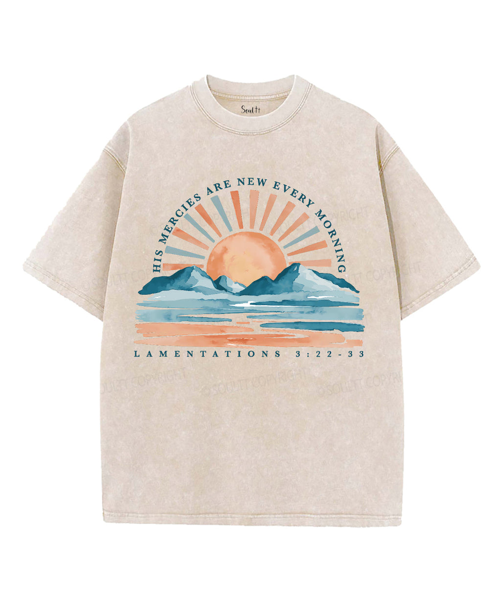 His Mercies Are New Every Morning Unisex Washed Christian T-shirt Style008 Hoodie, Sweatshirt | CiraTrend.com (Image 1)