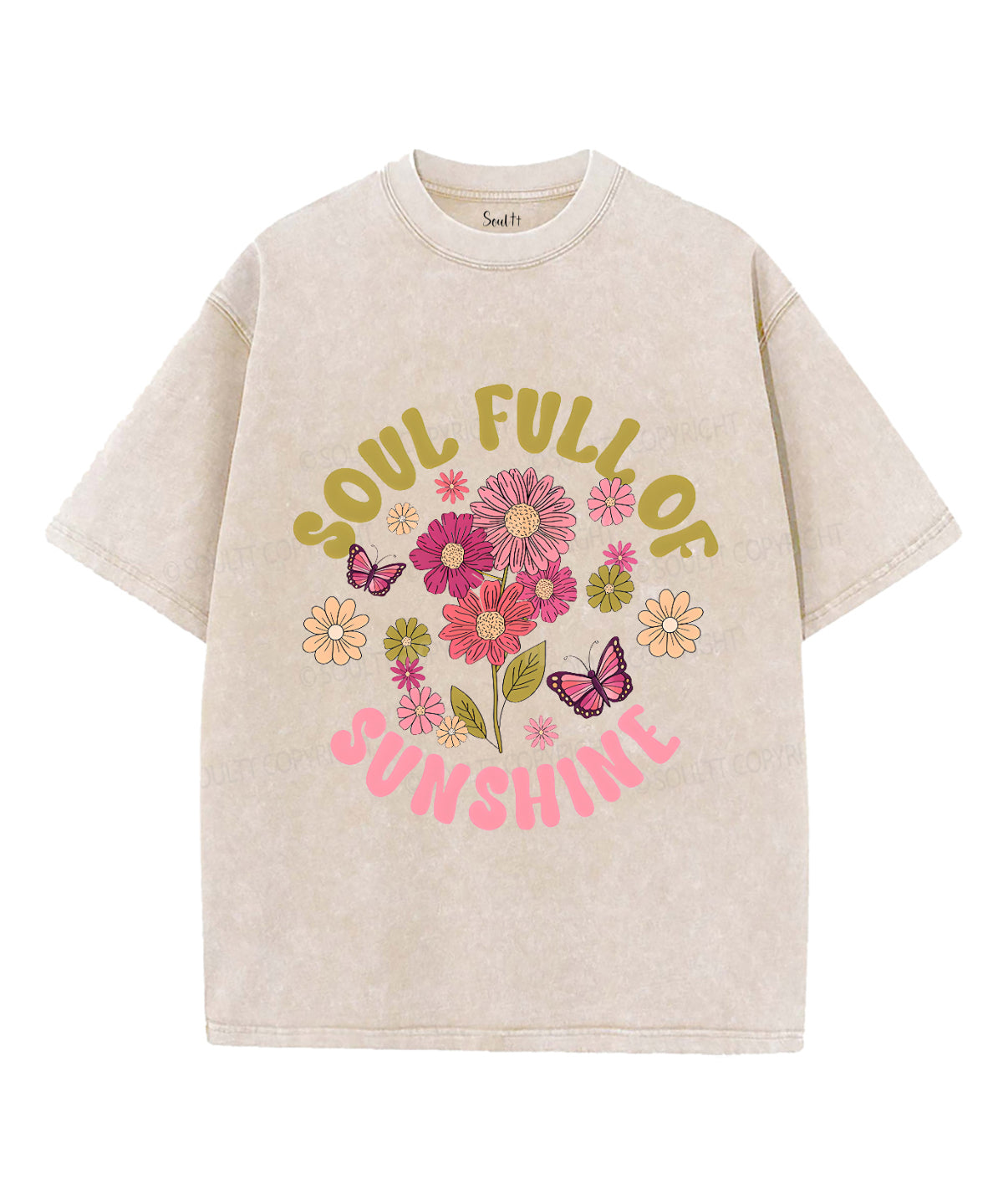 Soul Full of Sunshine Unisex Washed Christian T-shirt Hoodie, Sweatshirt | CiraTrend.com (Image 4)