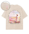 The Lamb Who Was Slain Is Risen Double Sided Unisex Washed Christian T-shirt Style002 Hoodie, Sweatshirt (Image 1)