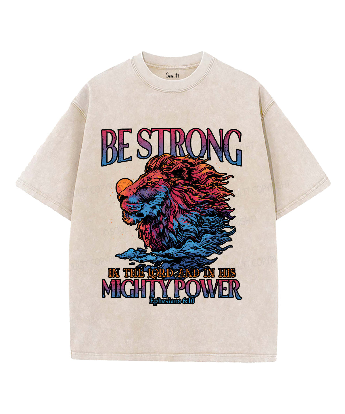Be Strong Unisex Washed Christian T-shirt Hoodie, Sweatshirt | CiraTrend.com (Image 1)