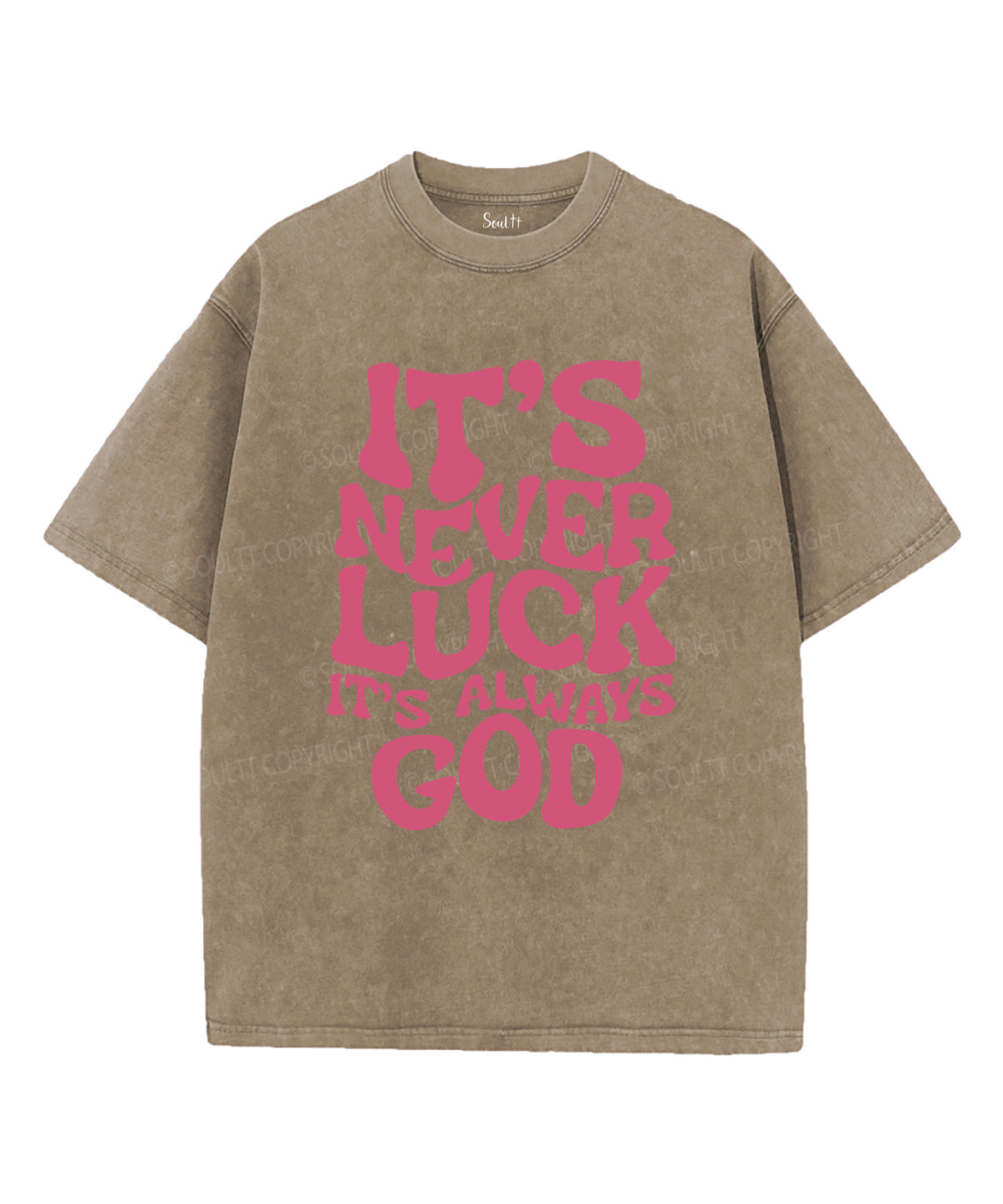 It's Never Luck It's Always God Unisex Washed Christian T-shirt Hoodie, Sweatshirt | CiraTrend.com (Image 5)