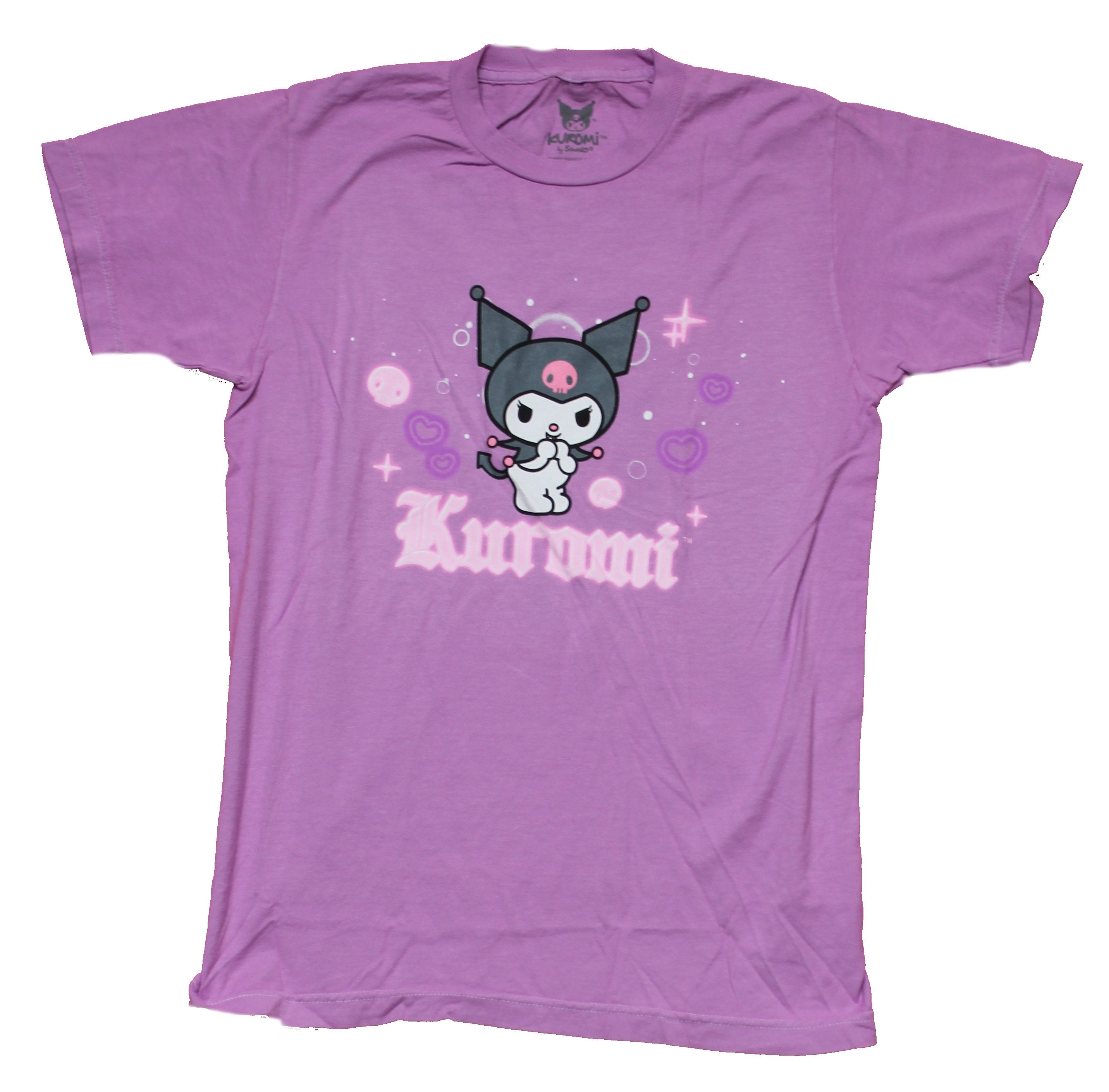 Kuromi Girls  Juniors T-Shirt - Deviouos Smile in Magicla Symbols Hoodie, Sweatshirt | CiraTrend.com