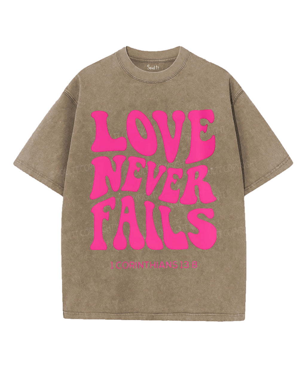 Love Never Fails Unisex Washed Christian T-shirt Hoodie, Sweatshirt | CiraTrend.com (Image 5)