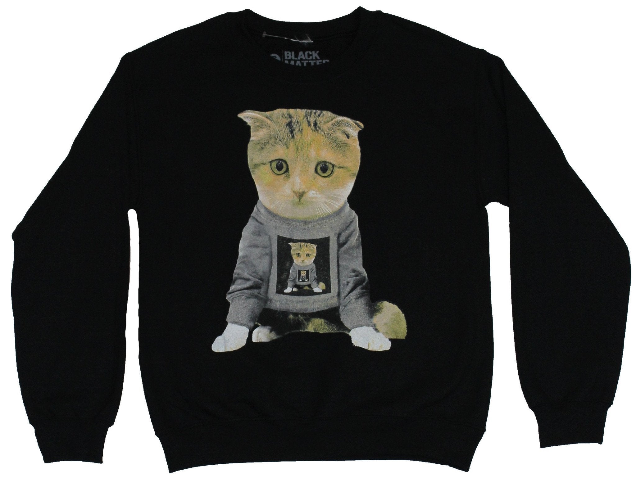 Cute Kitten Mens Crewneck Sweatshirt - Sweatshirt Wearing Cat in a Cat in a Cat T-Shirts, Hoodie | CiraTrend.com