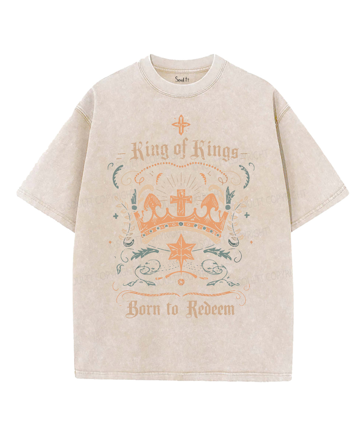 King Of Kings Washed Christian T-shirt Hoodie, Sweatshirt | CiraTrend.com (Image 5)