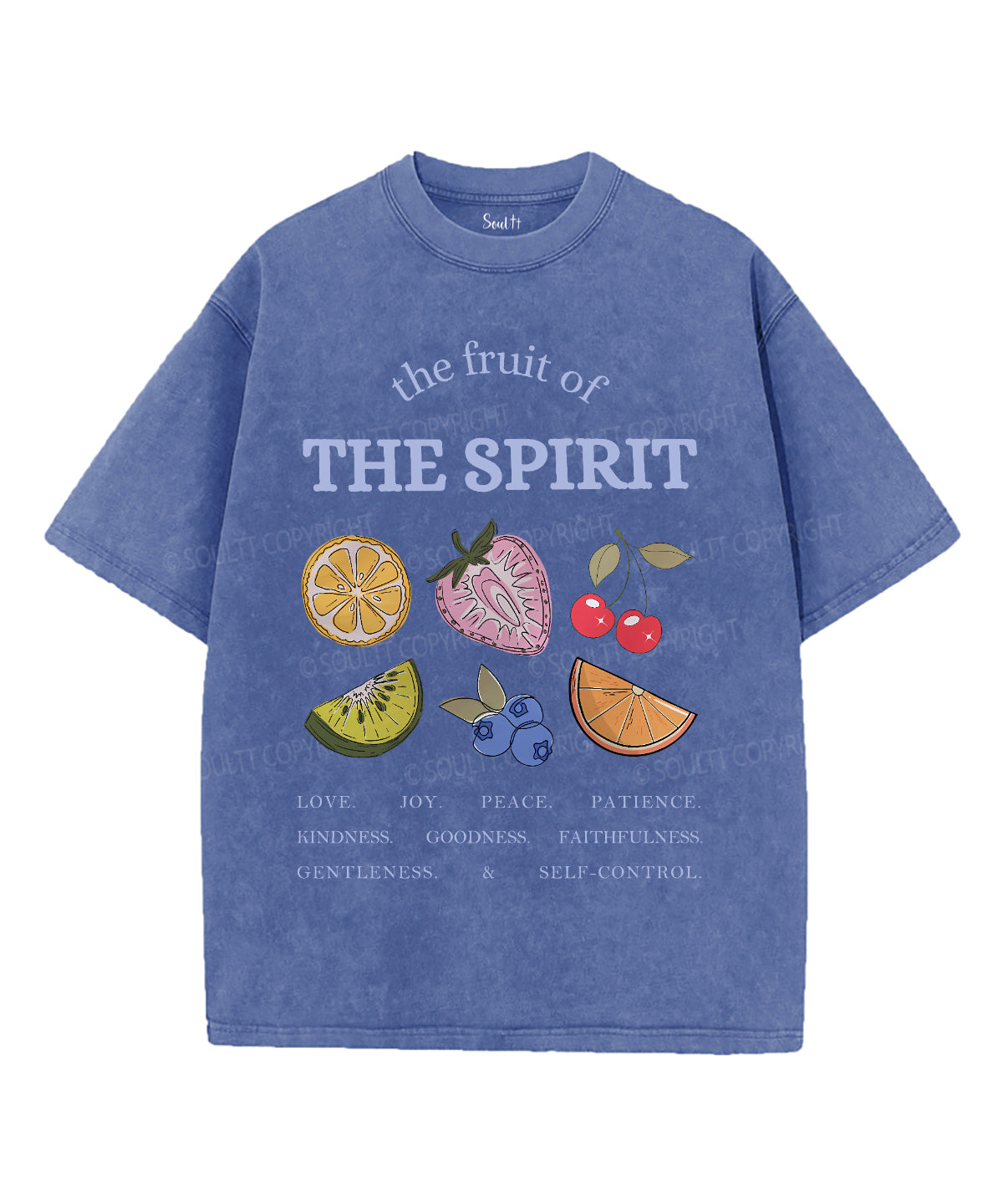 The Fruit Of The Spirit Single Sided Unisex Washed Christian T-shirt Hoodie, Sweatshirt | CiraTrend.com (Image 4)