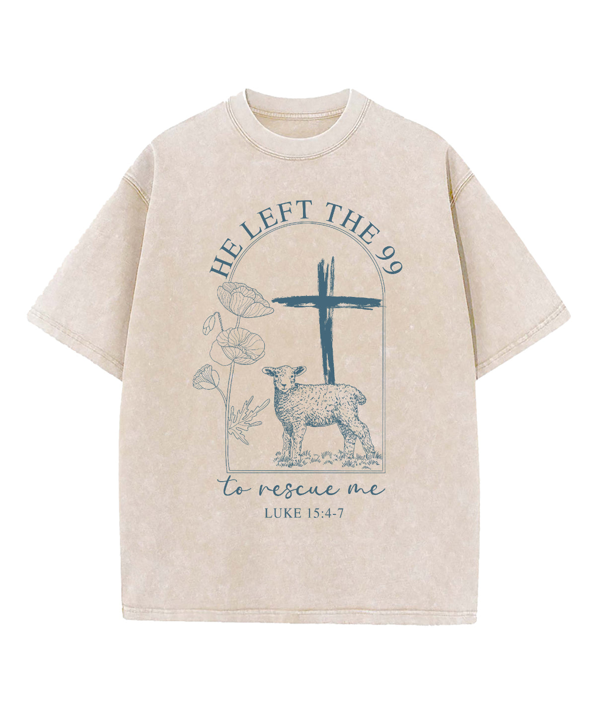 He Left The 99 Washed Christian T-shirt Hoodie, Sweatshirt | CiraTrend.com (Image 2)