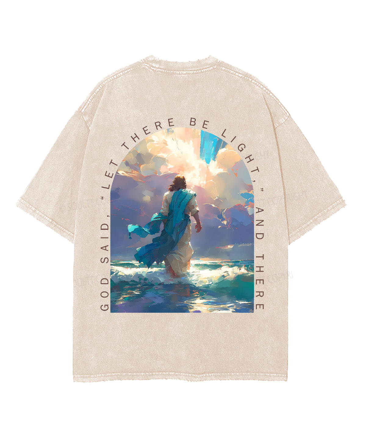 There Was Light Double Sided Double Sided Unisex Washed Christian T-shirt Hoodie, Sweatshirt | CiraTrend.com (Image 3)