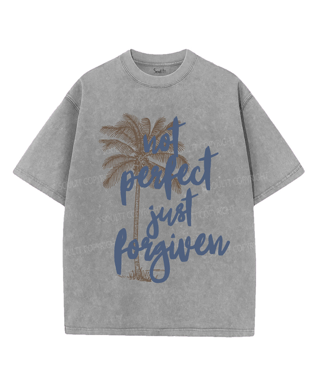 Not Perfect Just Forgiven Unisex Washed Christian T-shirt Hoodie, Sweatshirt | CiraTrend.com (Image 3)