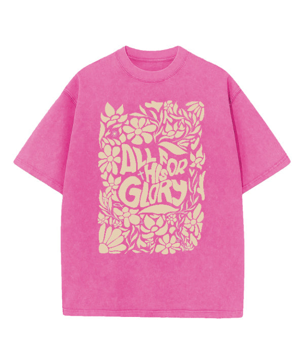 All For His Glory Washed Christian T-shirt Hoodie, Sweatshirt | CiraTrend.com (Image 2)