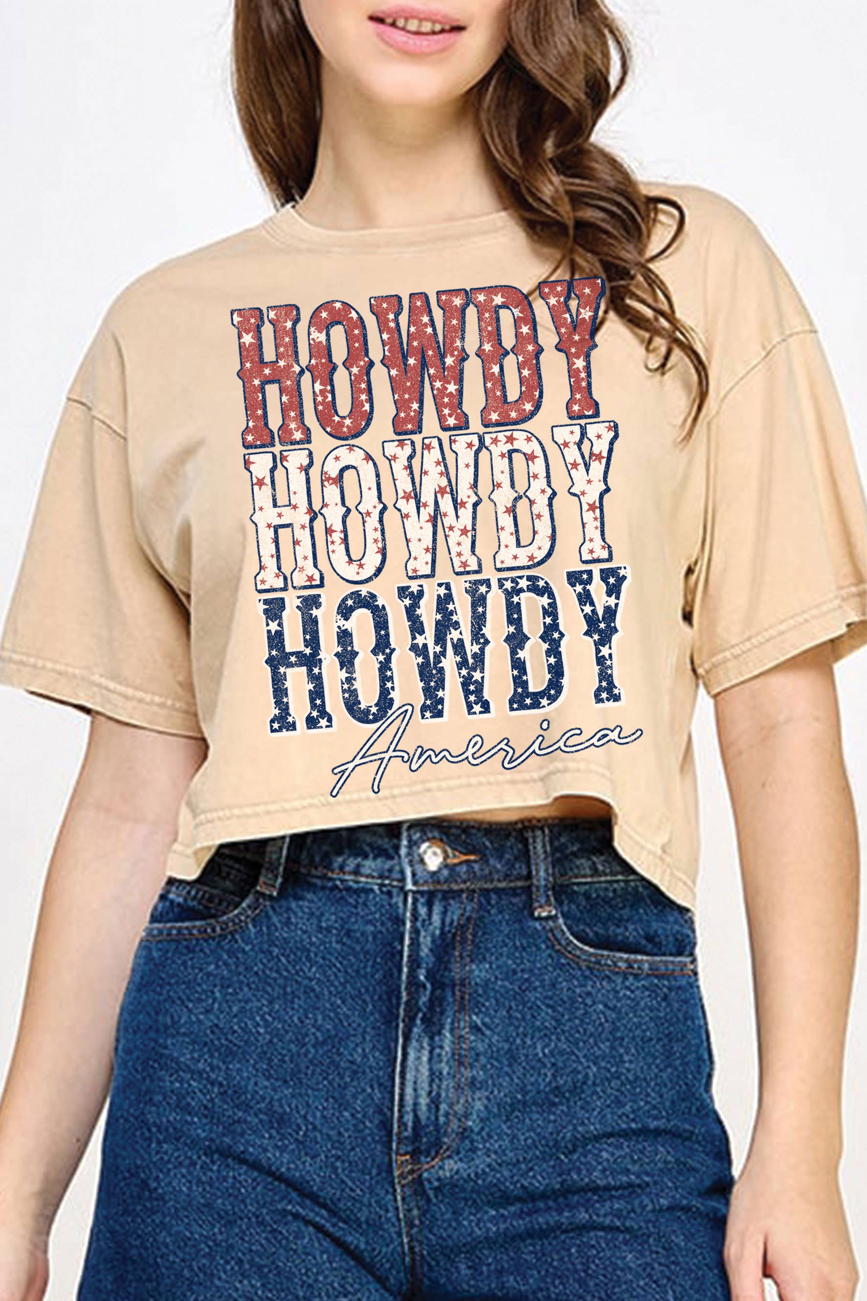 Howdy America Mineral Graphic Long Crop Top