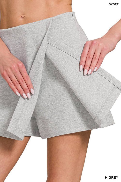 0402 Wrap Front Skort w/ Side Zipper SI-27384