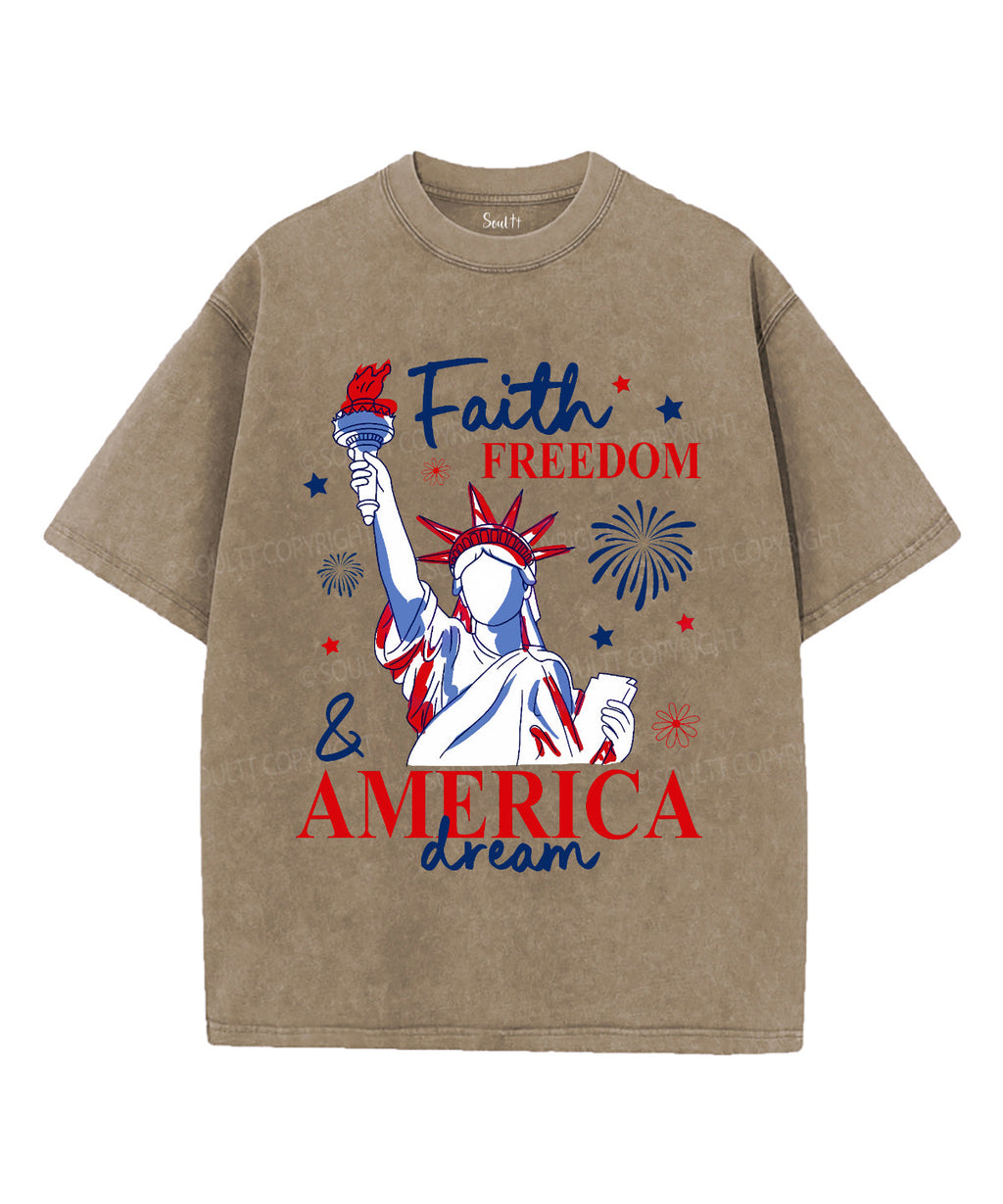 Faith Freedom Unisex Washed Christian T-shirt Hoodie, Sweatshirt | CiraTrend.com (Image 5)