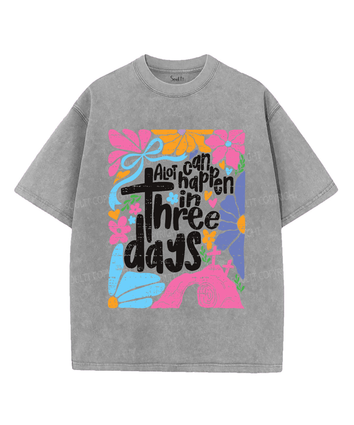 A Lot Can Happen In Three Days Unisex Washed Christian T-shirt Hoodie, Sweatshirt | CiraTrend.com (Image 2)