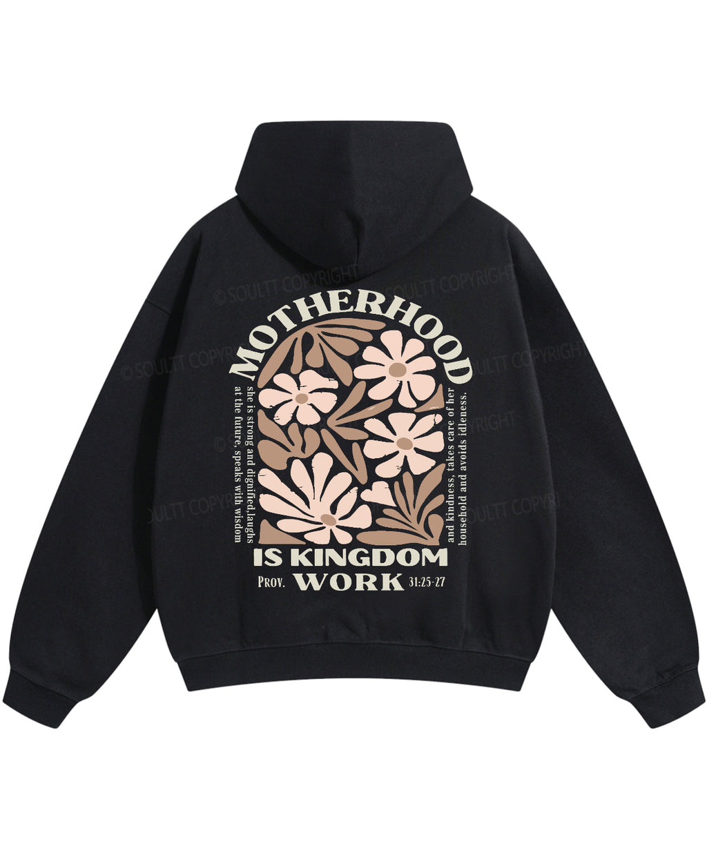 Motherhood Is Kingdom Work Double Sided Cotton Christian Hoodie T-Shirts, Sweatshirt | CiraTrend.com (Image 3)