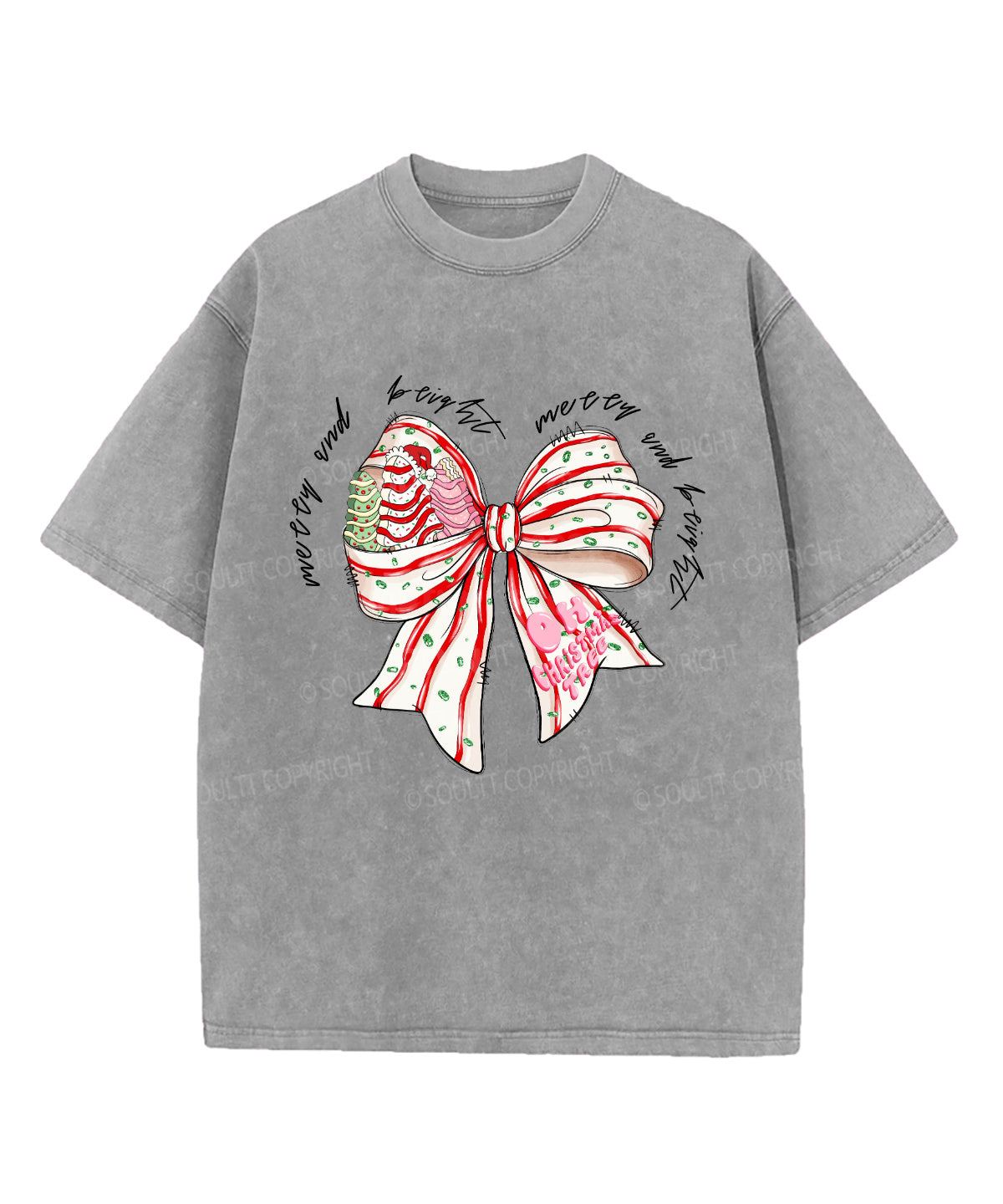 Merry And Bright Washed Christian T-shirt Hoodie, Sweatshirt | CiraTrend.com (Image 3)