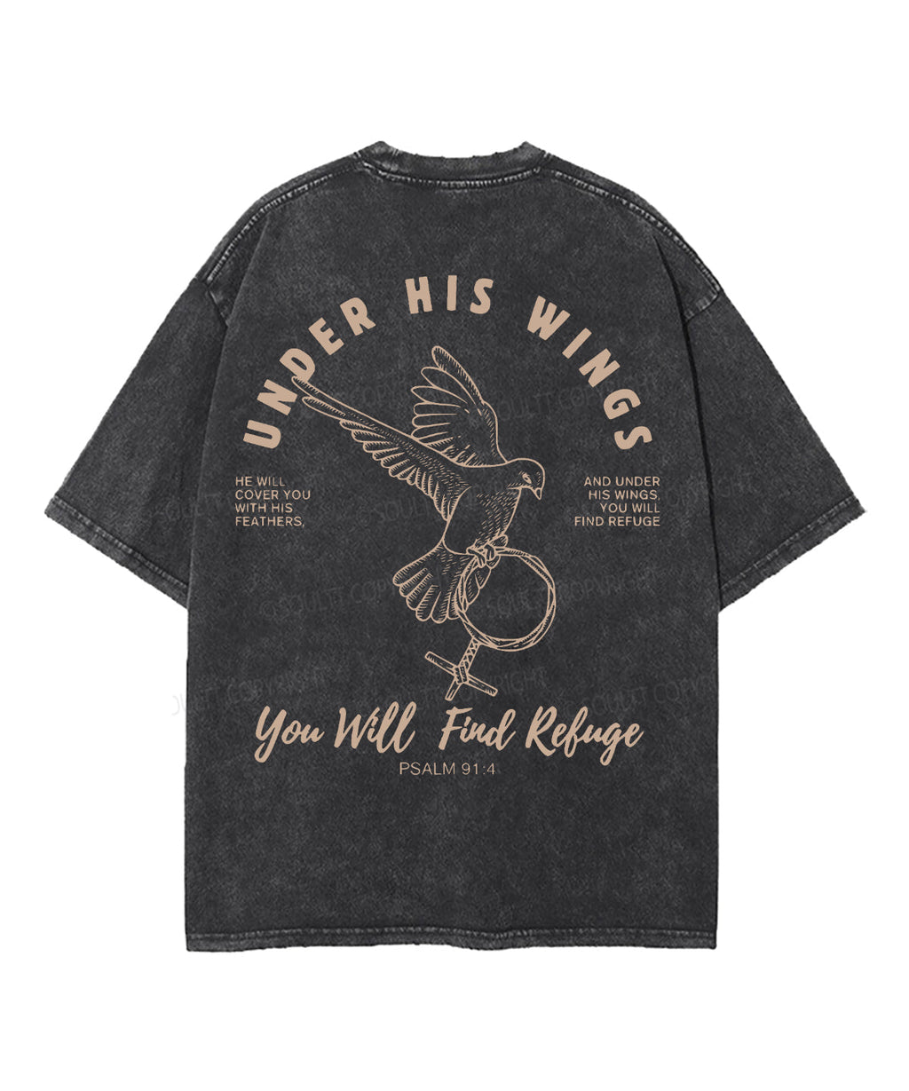 Under His Wings Double Sided Unisex Washed Christian T-shirt Style001 Hoodie, Sweatshirt | CiraTrend.com (Image 2)