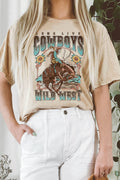 Long Live Cowboys Wild West Graphic Mineral Long Crop Top